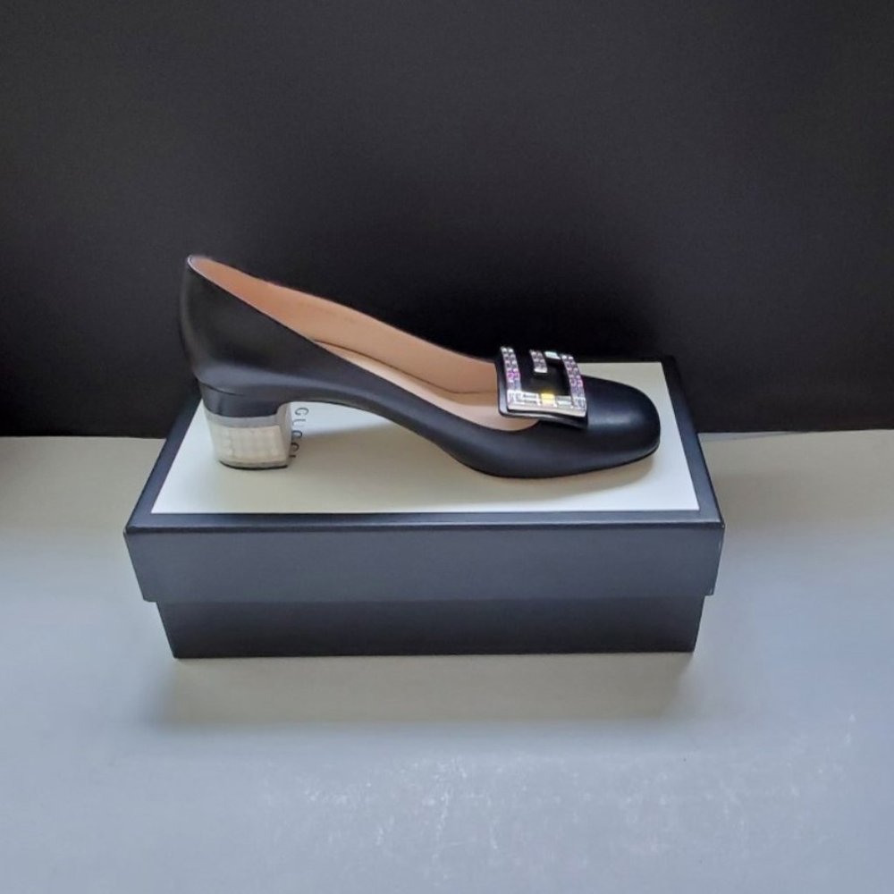 NIB Gucci Madelyn black crystal shoes IT 37 - Picture 4 of 8